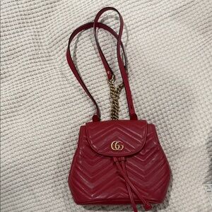 Red Quilted Shoulder Bag